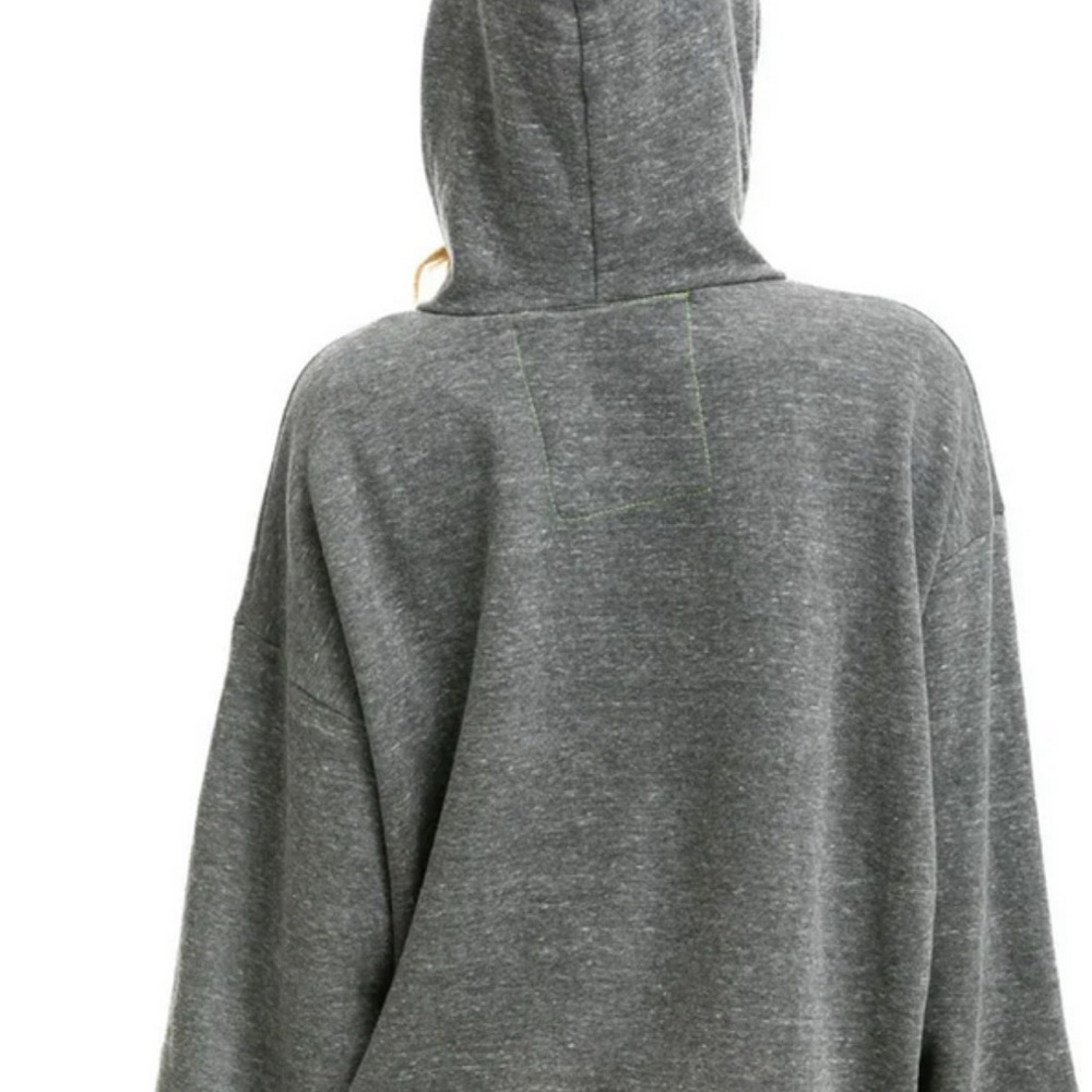 Aviator Nation Unisex Logo Pullover Relaxed Hoodie -- Heather Grey Size L - Picture 3 of 9